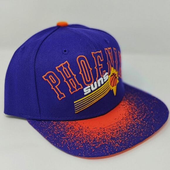 Mitchell & Ness Phoenix Suns Snapback Graffiti Hat Purple Orange NWT OSFM Cap - Picture 1 of 6